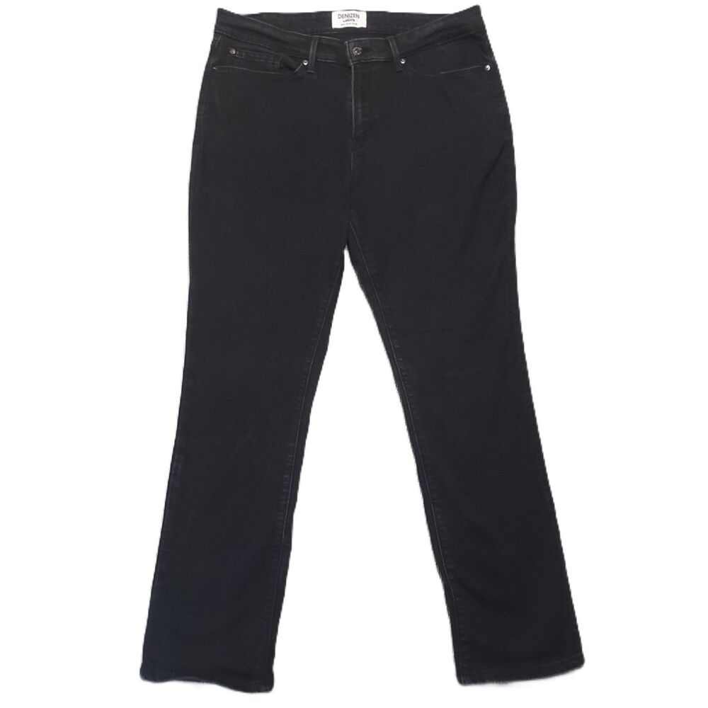 Denizen Levis Mid Rise Slim Jeans Womens 16 Stretch Black Denim